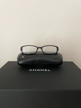 CHANEL Camellia Black Pink Color Eyeglasses Frames